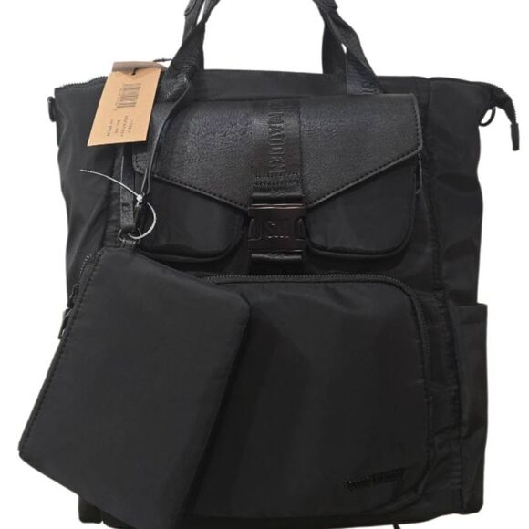 Steve Madden BAction Convertible Backpack/Tote Bag- Black - Picture 2 of 10